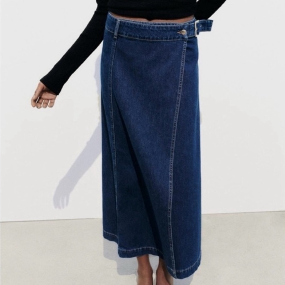 Zara Denim Wrap Skirt NWT